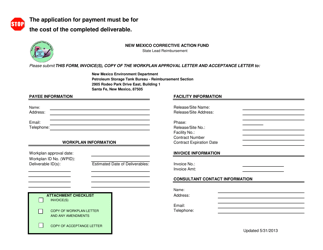 Document preview: State Lead Reimbursement - New Mexico Corrective Action Fund - New Mexico