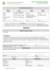 Application for Permit to Operate Public Aquatics Venue - New Mexico, Page 2