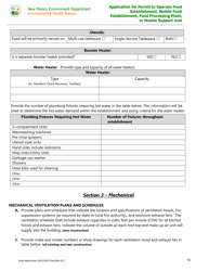 Application for Permit to Operate Food Establishment, Mobile Food Establishment, Food Processing Plant, or Mobile Support Unit - New Mexico, Page 10