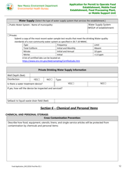 Application for Permit to Operate Food Establishment, Mobile Food Establishment, Food Processing Plant, or Mobile Support Unit - New Mexico, Page 12