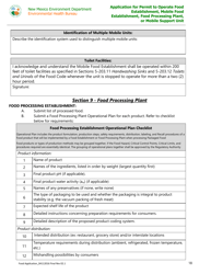 Application for Permit to Operate Food Establishment, Mobile Food Establishment, Food Processing Plant, or Mobile Support Unit - New Mexico, Page 18