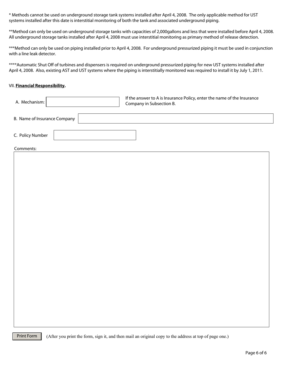 Petroleum Storage Tank Registration - New Mexico, Page 6