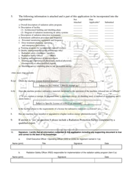 Form NMED RCB-A Registration of Radiation Producing Devices - Particle Accelerators and Therapy - New Mexico, Page 2