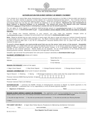 Form BC-502 &quot;Authorization for Direct Deposit of Benefit Payment&quot; - New Jersey (English/Spanish)