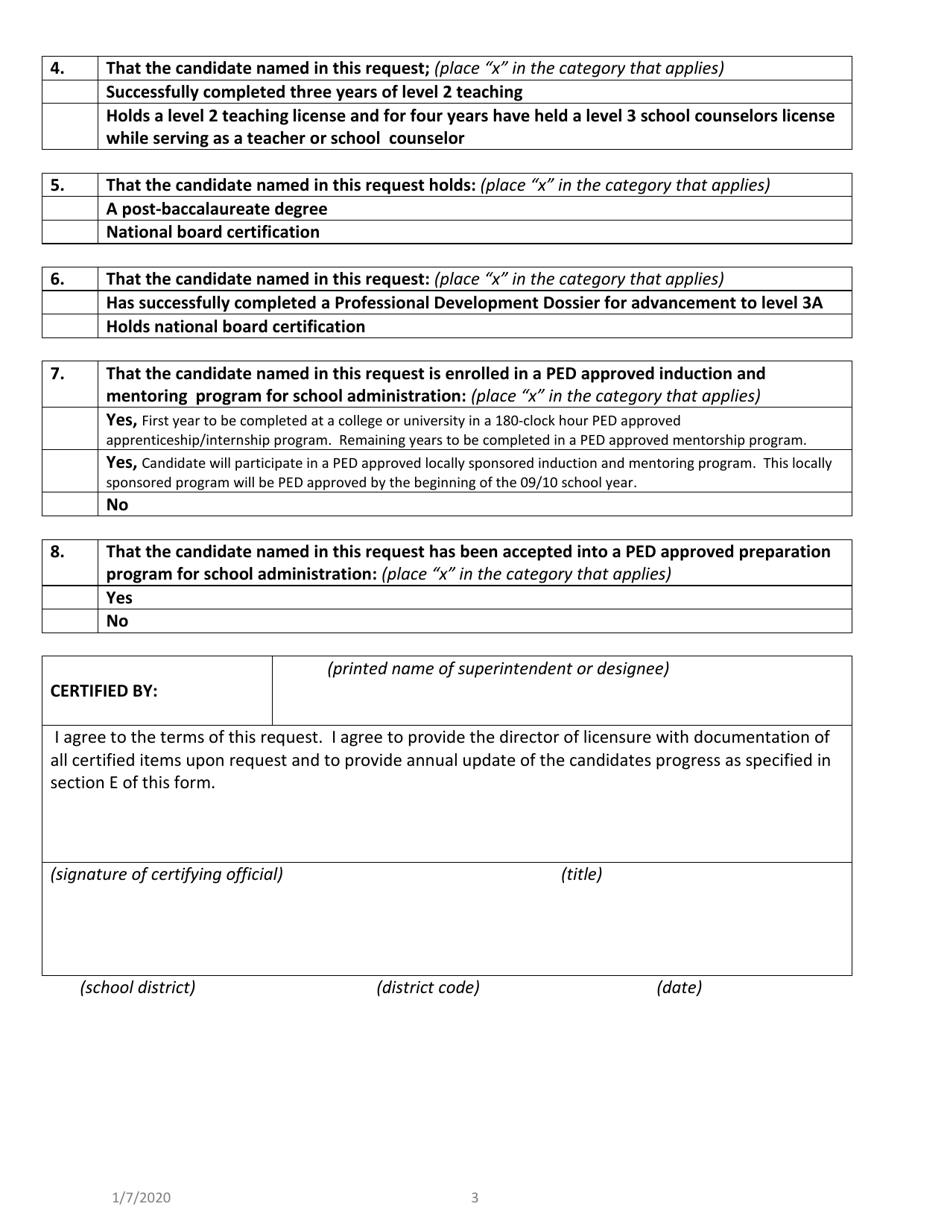 Request for Provisional 3b License - New Mexico, Page 3