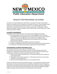 &quot;Request for Provisional 3b License&quot; - New Mexico