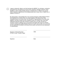 Covid-19 Liability Release Waiver - New Mexico, Page 2