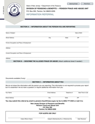 Form FF-0950 &quot;Information Referral&quot; - New Jersey