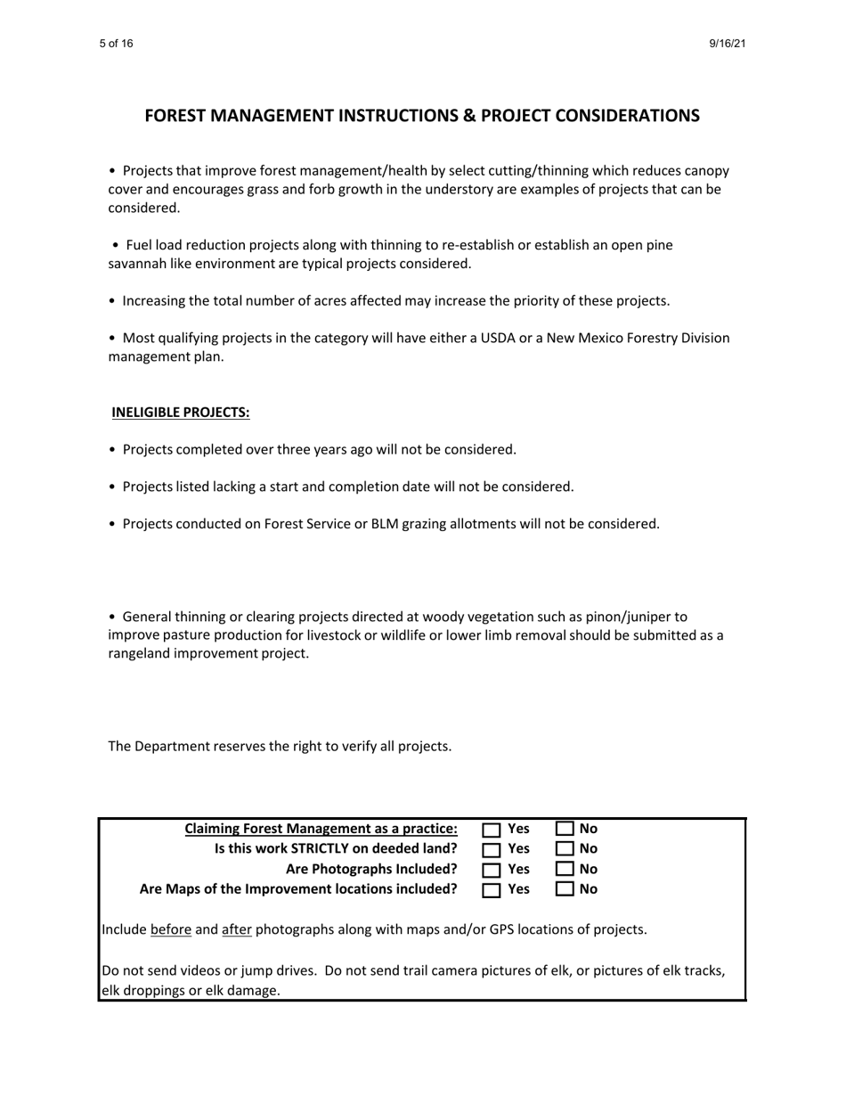 Habitat Incentive Program Application - New Mexico, Page 5