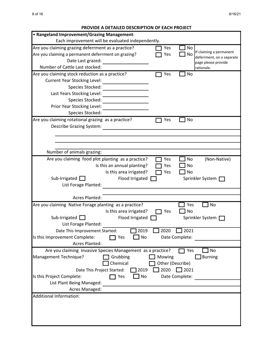 Habitat Incentive Program Application - New Mexico, Page 8