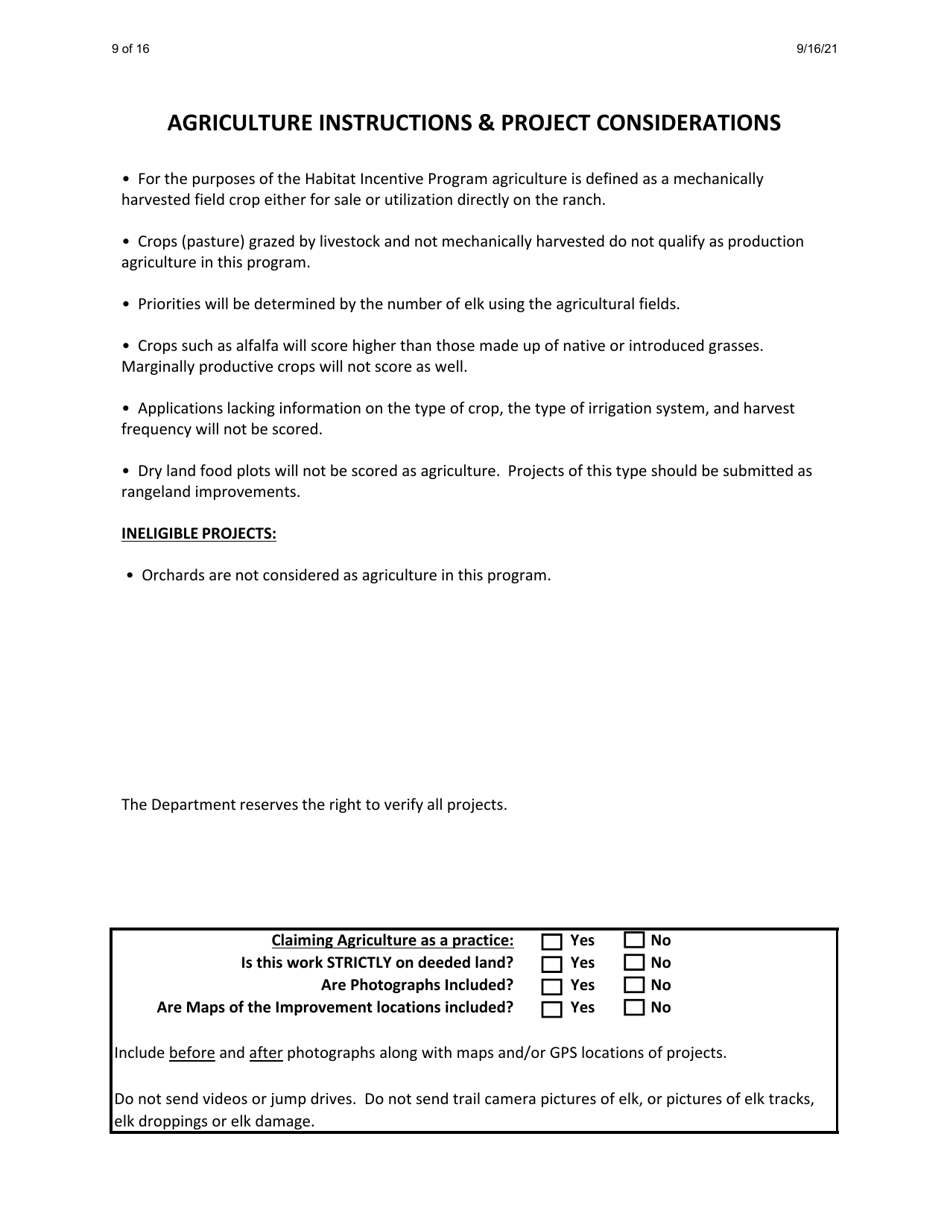 Habitat Incentive Program Application - New Mexico, Page 9