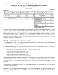 Form RPD-41378 Application for Type 11 or 12 Nontaxable Transaction Certificates - New Mexico, Page 10