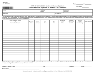 Form RPD-41191 Annual Report of Payments to Railroad Car Companies - New Mexico, Page 2