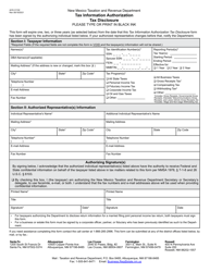Form ACD-31102 &quot;Tax Information Authorization Tax Disclosure&quot; - New Mexico