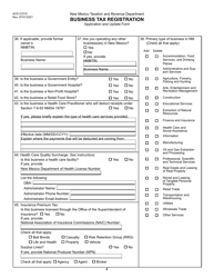 Form ACD-31015 Business Tax Registration Application and Update Form - New Mexico, Page 4