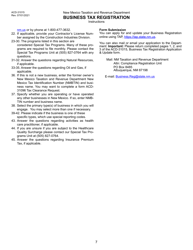 Form ACD-31015 Business Tax Registration Application and Update Form - New Mexico, Page 7
