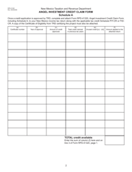 Form RPD-41320 Angel Investment Credit Claim Form - New Mexico, Page 2