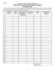 Form RPD-41167 Application for Investment Credit - New Mexico, Page 4