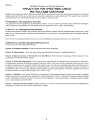 Form RPD-41167 Application for Investment Credit - New Mexico, Page 6