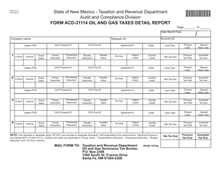 Document preview: Form ACD-31114 Oil and Gas Taxes Detail Report - New Mexico
