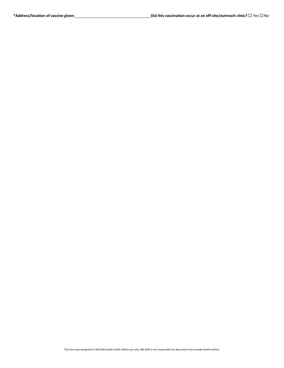 New Mexico Vfc Vaccine Administration Form - New Mexico, Page 3