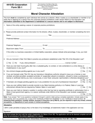 Form SE-1 &quot;Moral Character Attestation&quot; - New York