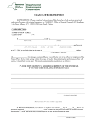 Claim and Release Form - New York