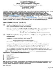 Document preview: 6 Nycrr Parts 364/381 Waste Transporter Permit Application - New York