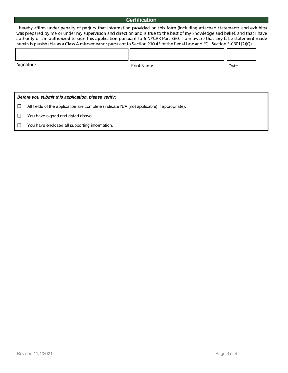 Beneficial Use Determination  Request for Renewal - New York, Page 3