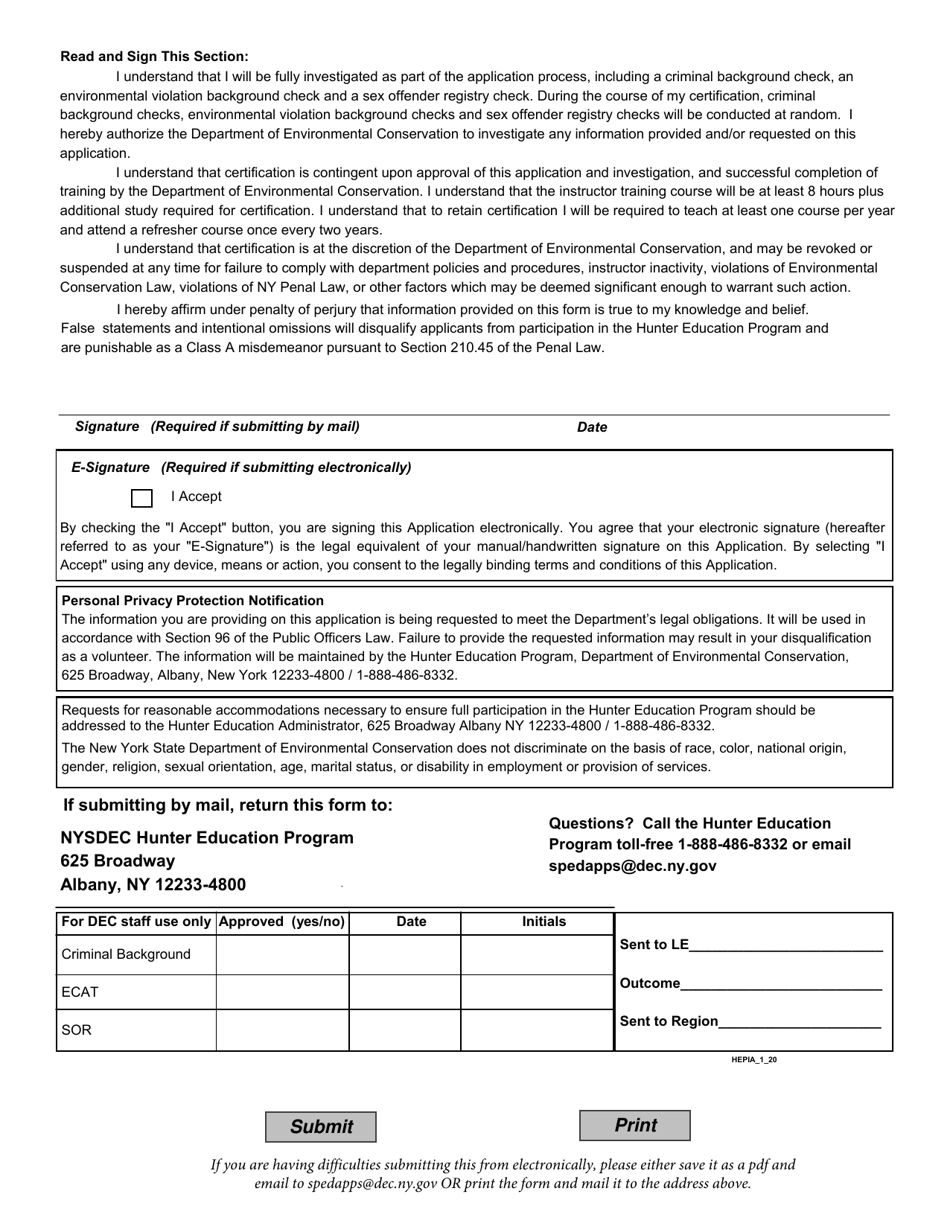 Hunter Education Program Instructor Application - New York, Page 4