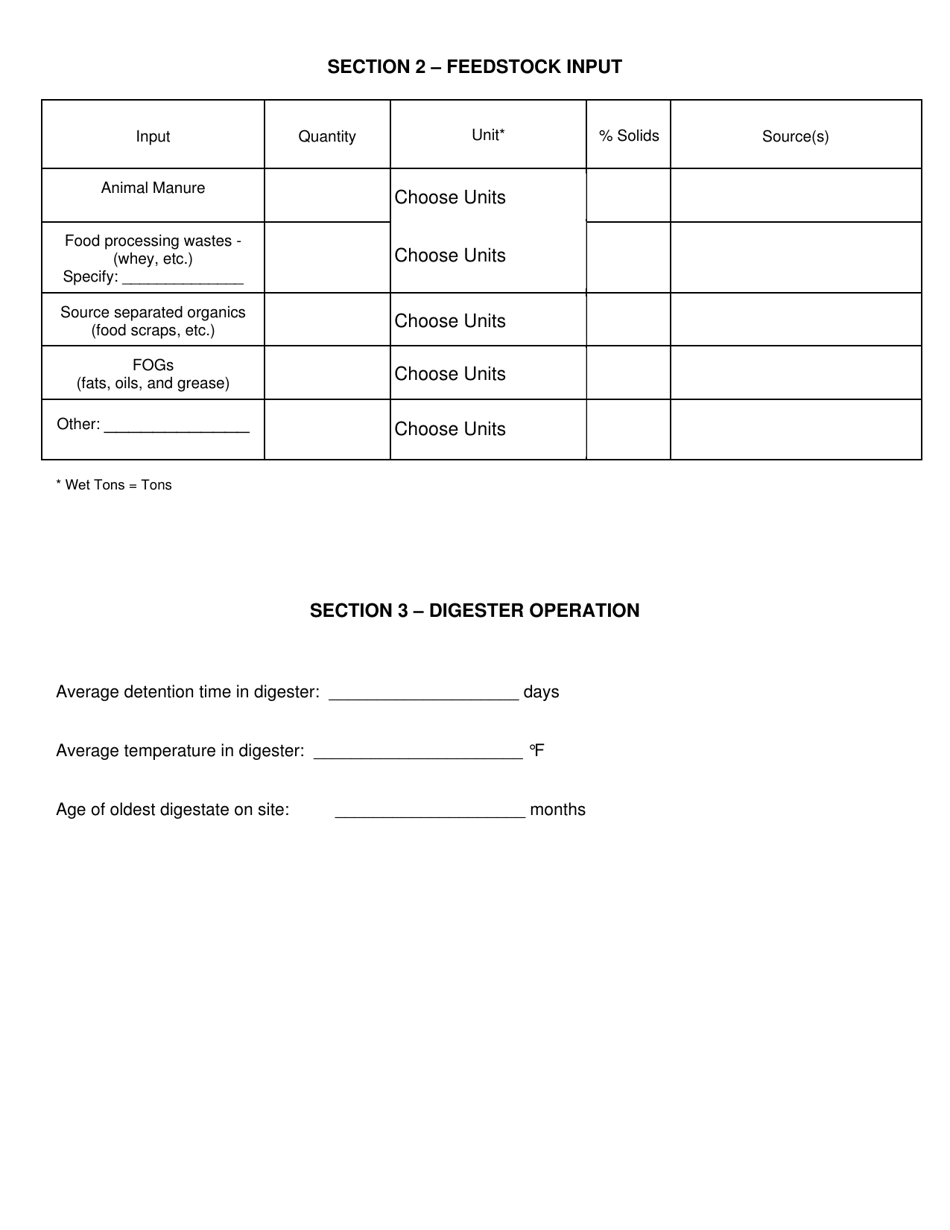 Registered Anaerobic Digester Annual Report - New York, Page 3