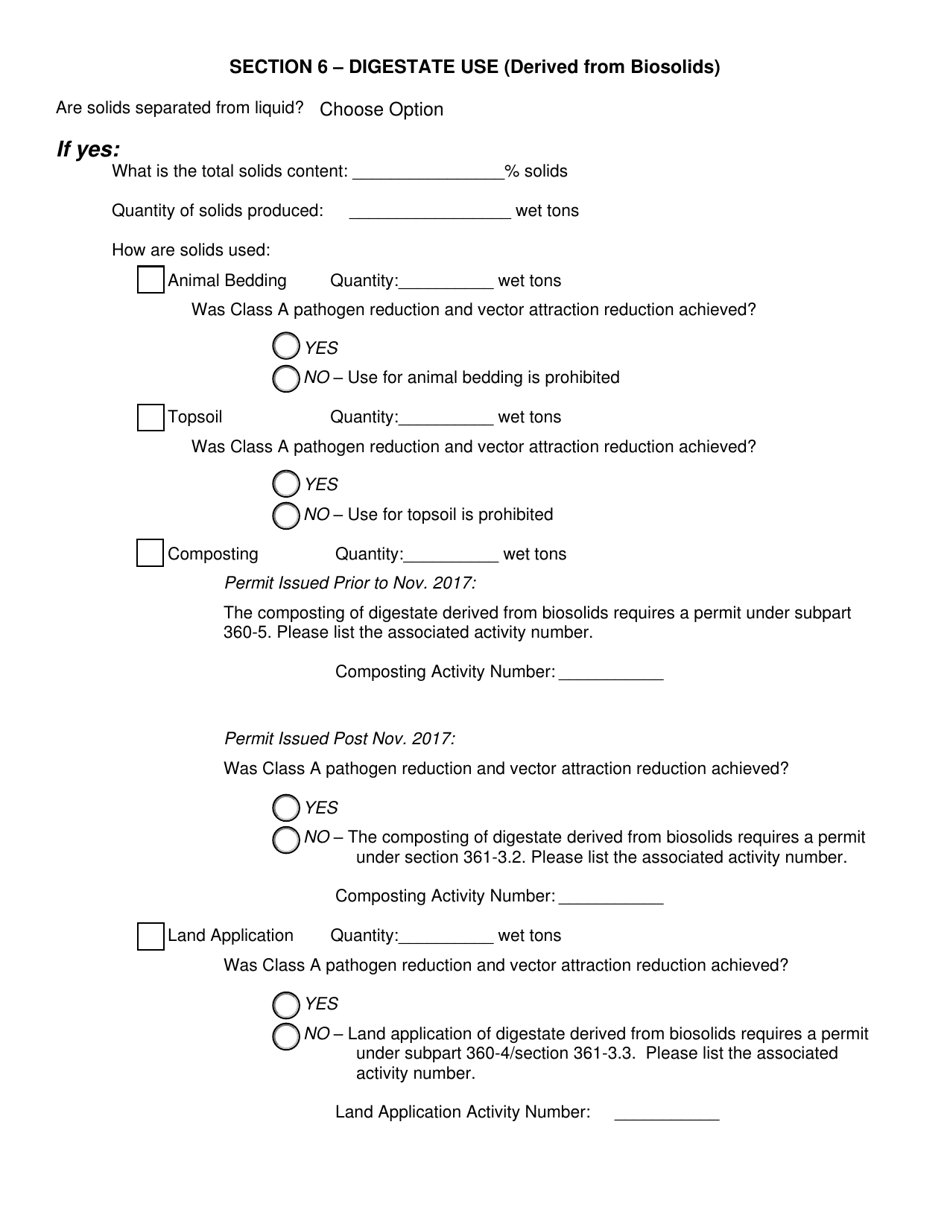 Permitted Anaerobic Digester Annual Report - New York, Page 6