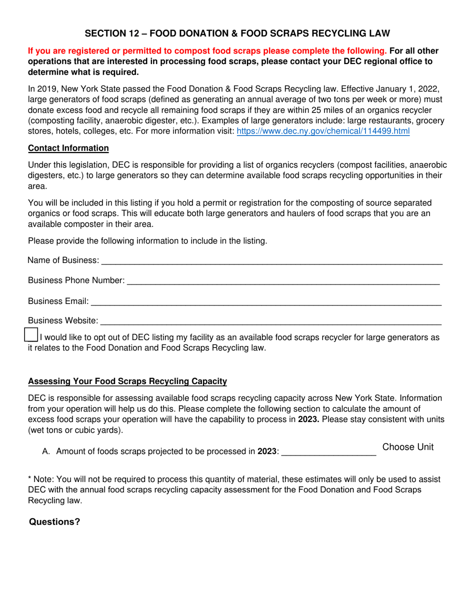 Registered or Permitted Compost Facility Annual Report - New York, Page 9