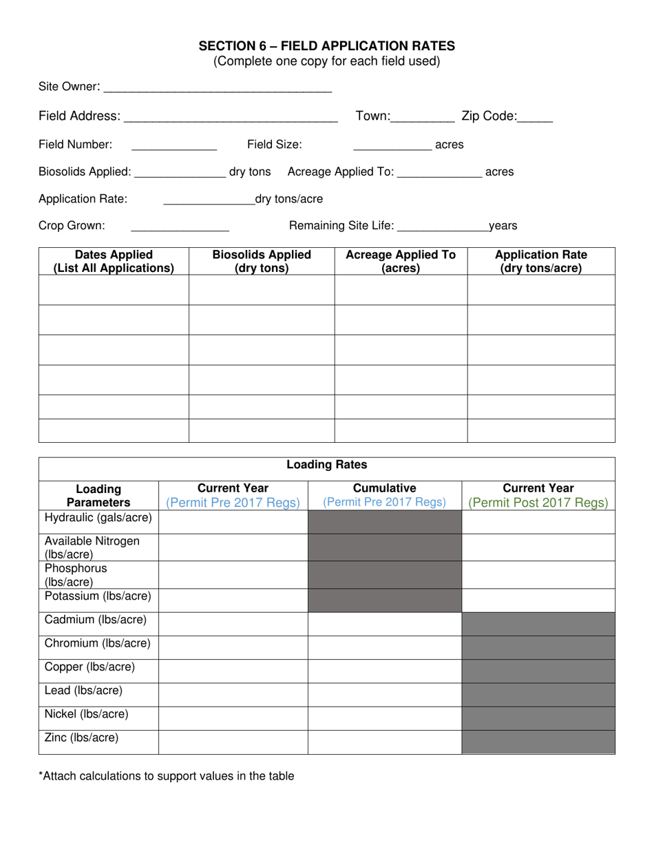 Permitted Biosolids Land Application Annual Report - New York, Page 6