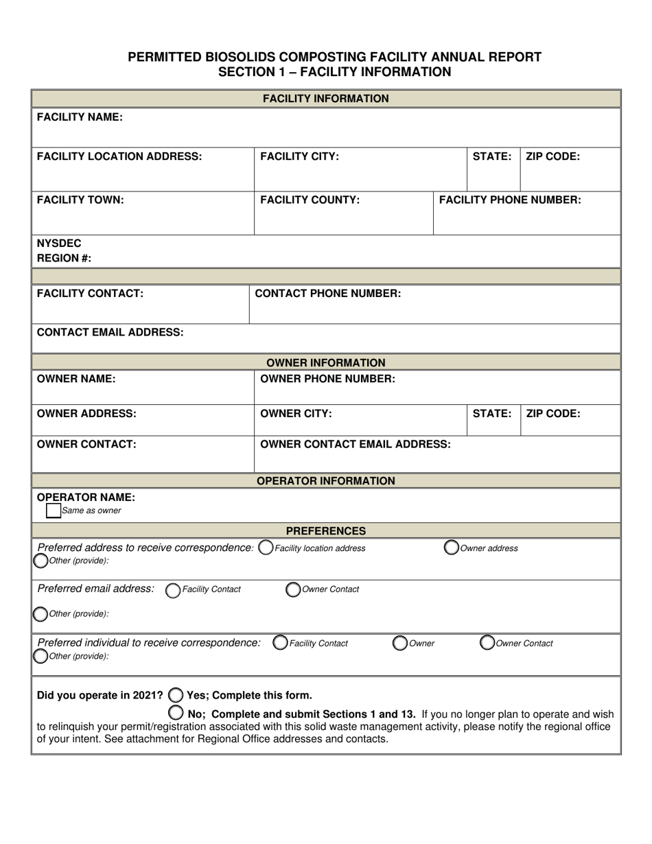 Permitted Biosolids Composting Facility Annual Report - New York, Page 2