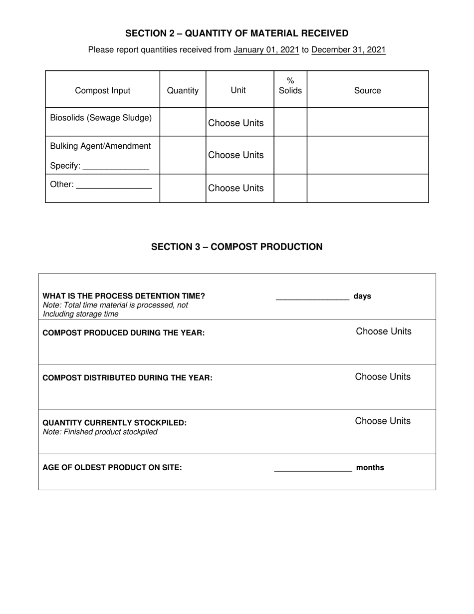 Permitted Biosolids Composting Facility Annual Report - New York, Page 3