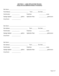 Registered Facility Annual Report - Septage Land Application (Including Composting Toilet Residuals) - New York, Page 4