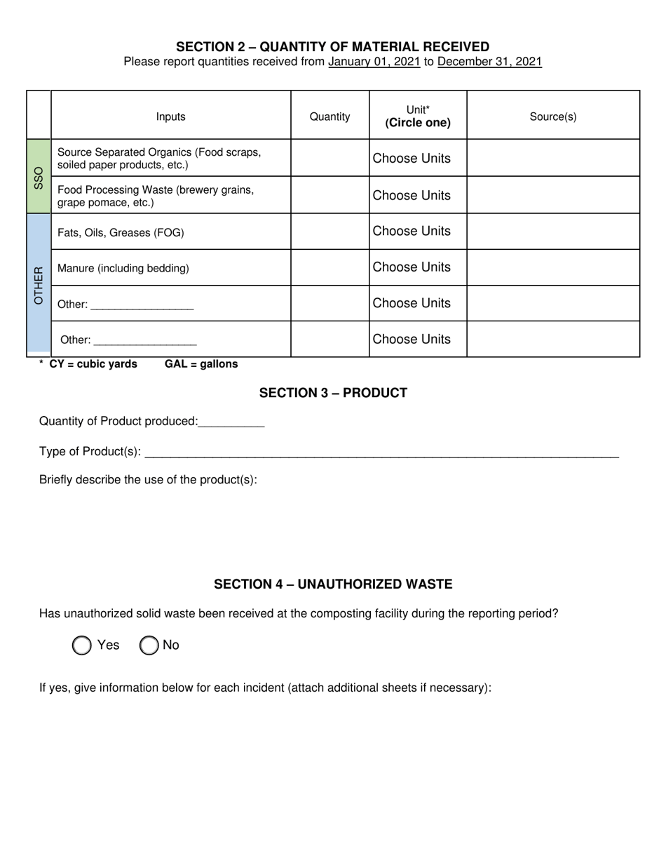 Registered Facility Annual Report - Other Organics Recycling - New York, Page 3