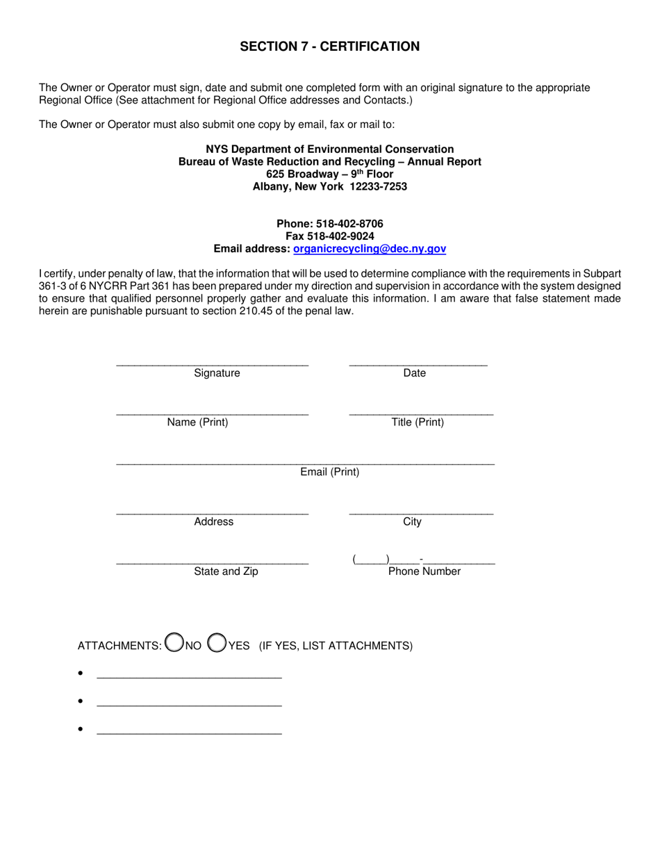 Registered Facility Annual Report - Other Organics Recycling - New York, Page 5