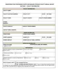 Registered Food Processing Waste and Manure Storage Facility Annual Report - New York, Page 2