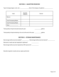 Registered Food Processing Waste and Manure Storage Facility Annual Report - New York, Page 3