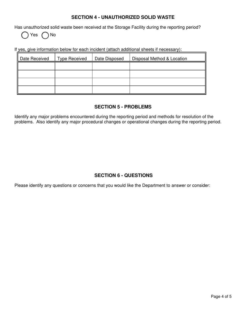 Registered Food Processing Waste and Manure Storage Facility Annual Report - New York, Page 4