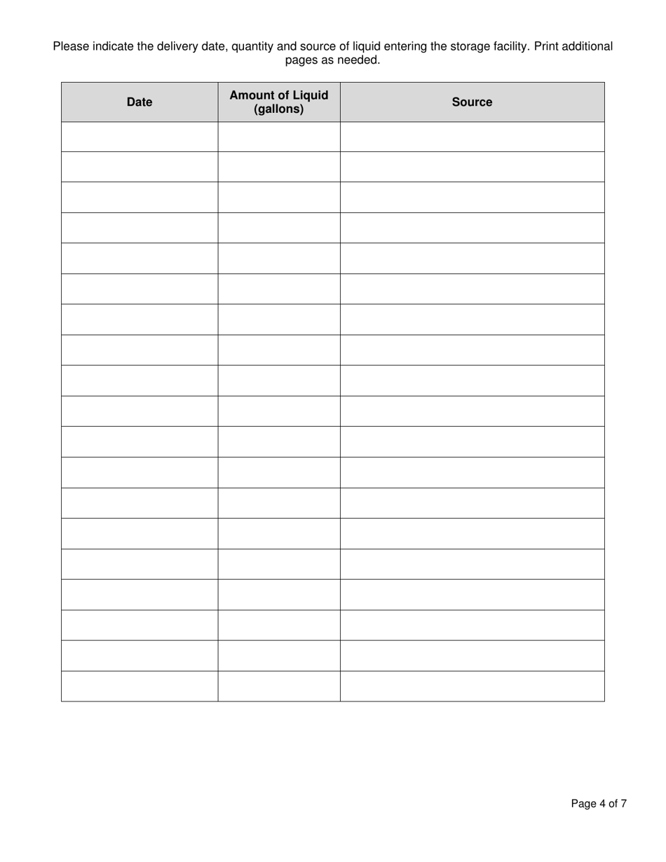 Permitted Liquid Storage Facility Annual Report - New York, Page 4