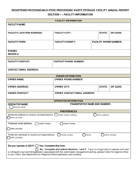 Registered Recognizable Food Processing Waste Storage Facility Annual Report - New York, Page 2