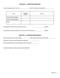 Registered Recognizable Food Processing Waste Storage Facility Annual Report - New York, Page 3