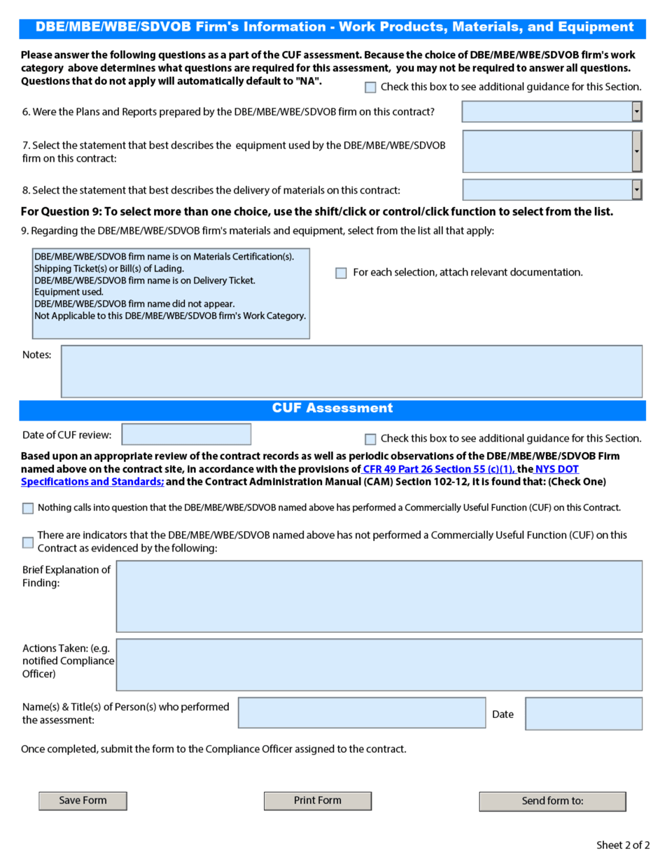 Commercially Useful Function (Cuf) Monitoring Report - New York, Page 2