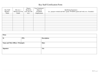 Key Staff Certification Form - New York, Page 3
