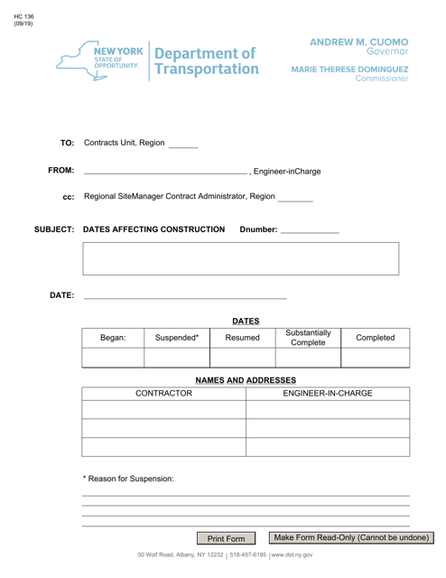 Form HC136  Printable Pdf