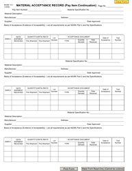 Form MURK14-1 Material Acceptance Record - One Item Multiple Materials - New York, Page 2