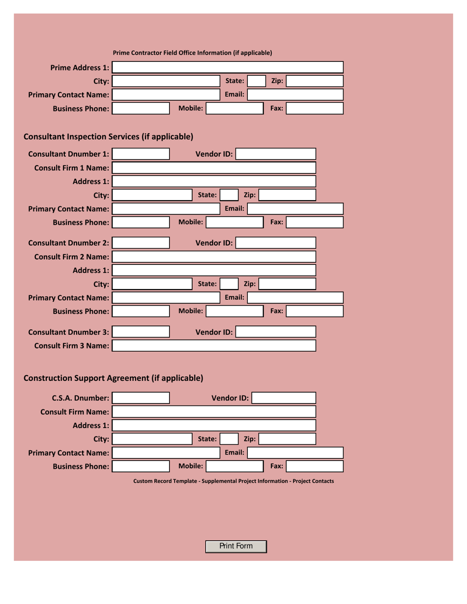 Custom Record Template - Project Contacts - New York, Page 2